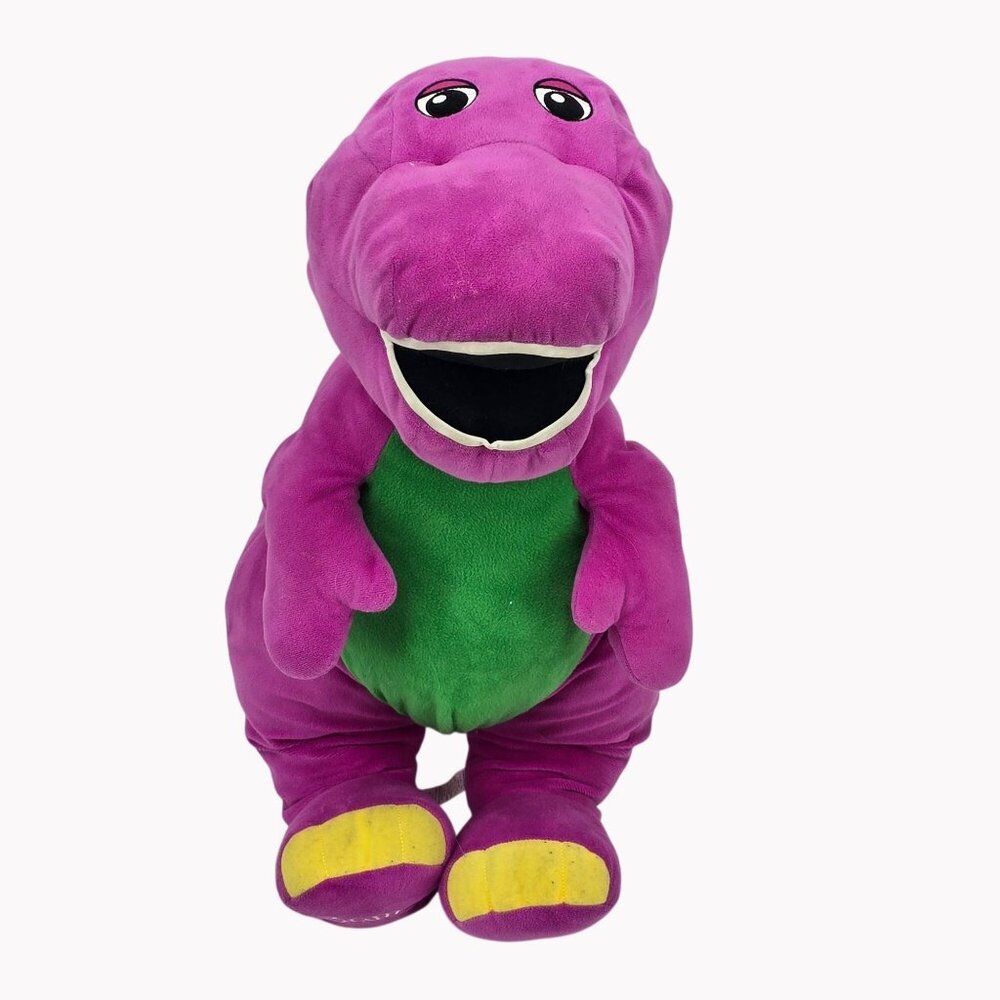 Barney 2017 Fisher Price 24" Talking Singing Purple Dinosaur Plush Toy